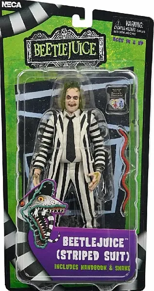BEETLEJUICE 1988 ACTION FIGURE BLACK AND WHITE STRIPED SUIT 18 CM